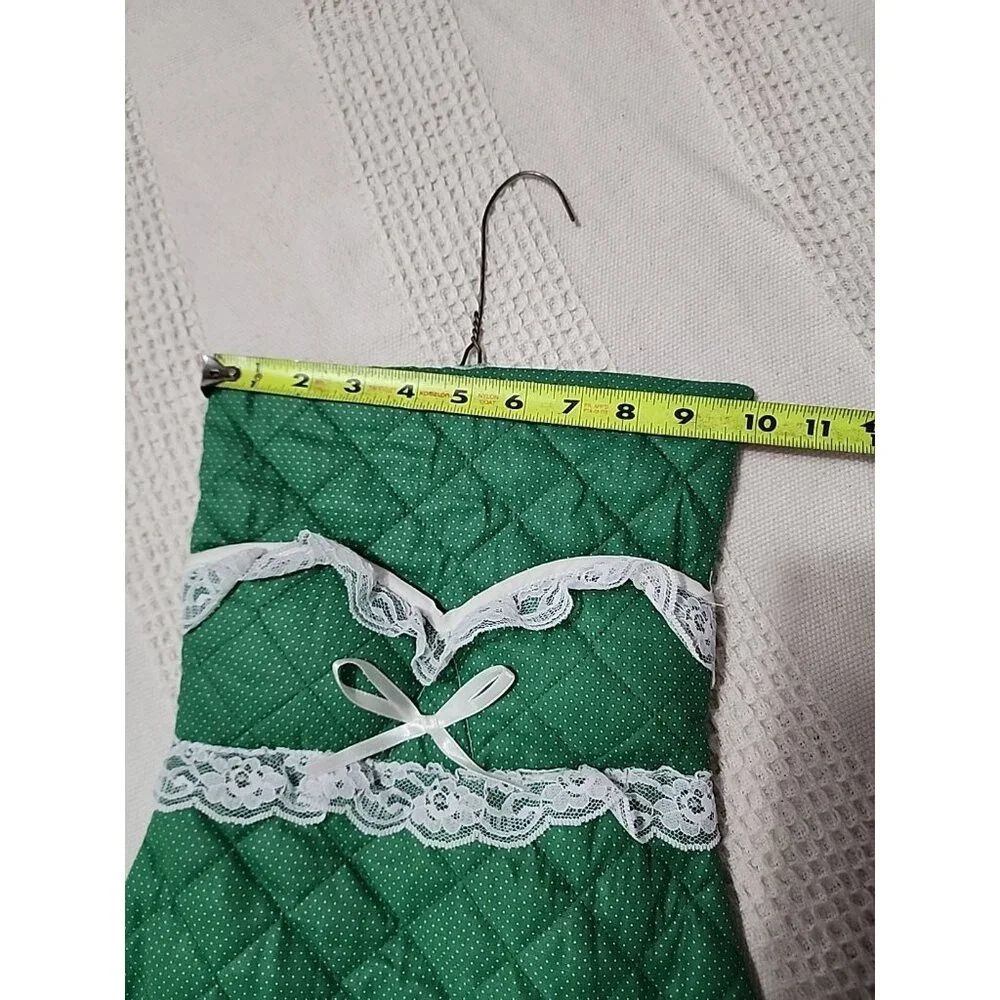 Vintage Handmade Novelty Lingerie Inspired Clothes Pin Bag Hanging with Garters
